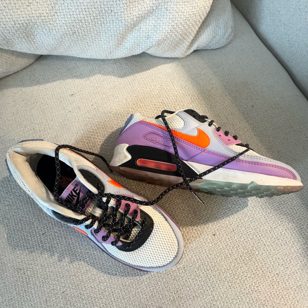Nike Sneakers with Purple and Orange Accents